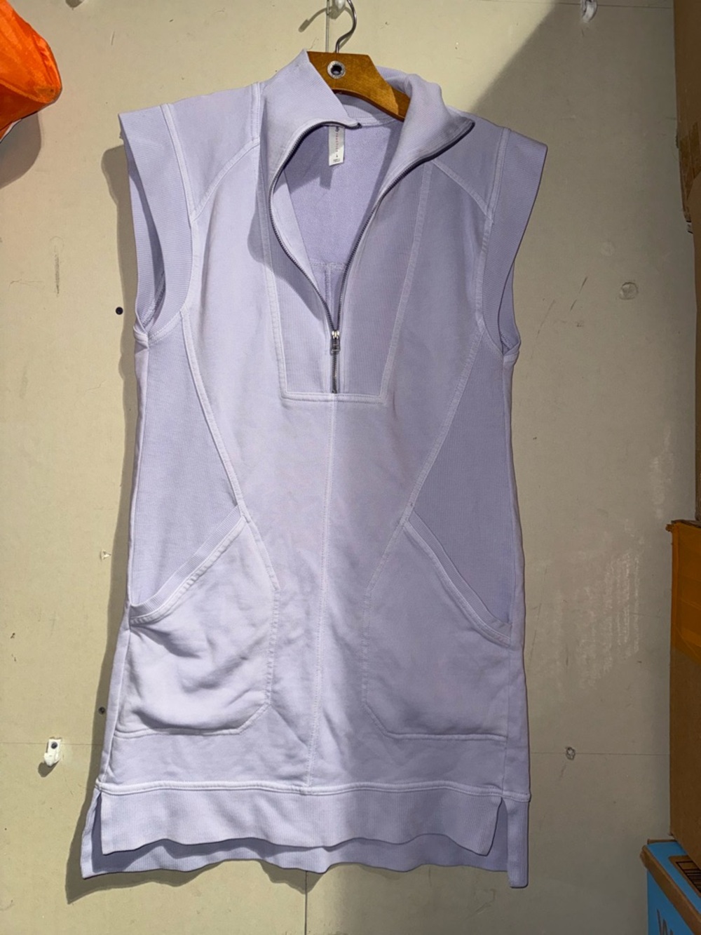 Daily practice by anthropology half zip sleeveless lavender mini dress size S